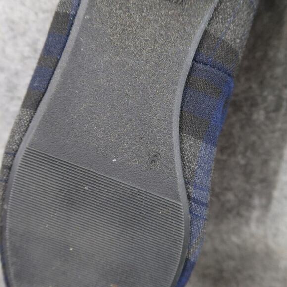 Old Navy Shoes Womens 9 Flats Loafer Slip On Plaid Casual Career Blue Grey Style - Picture 11 of 13